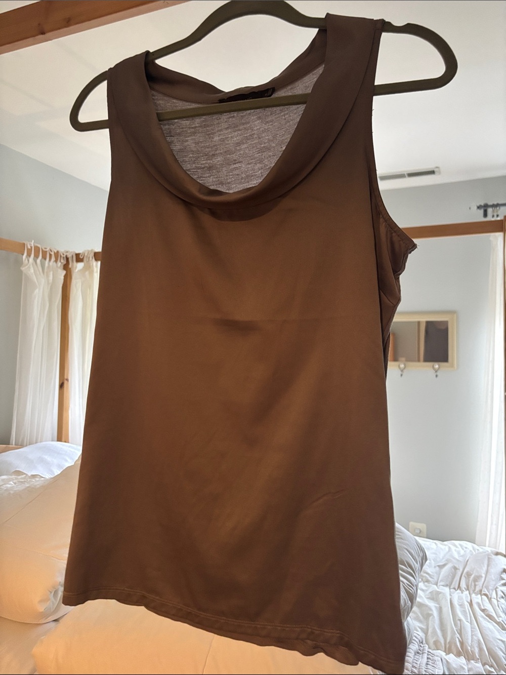 The Limited Brown Sleeveless Cowl Neck Tank